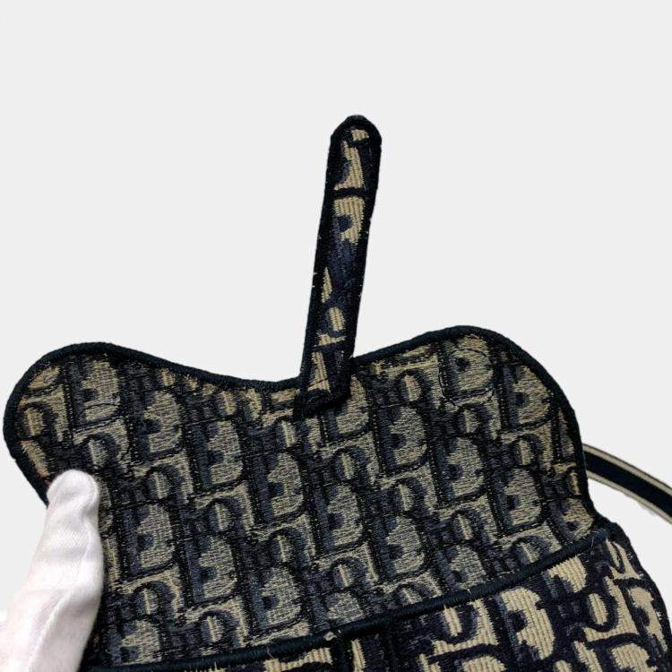 Pre Owned Dior Navy Saddle Flat Waist Pouch