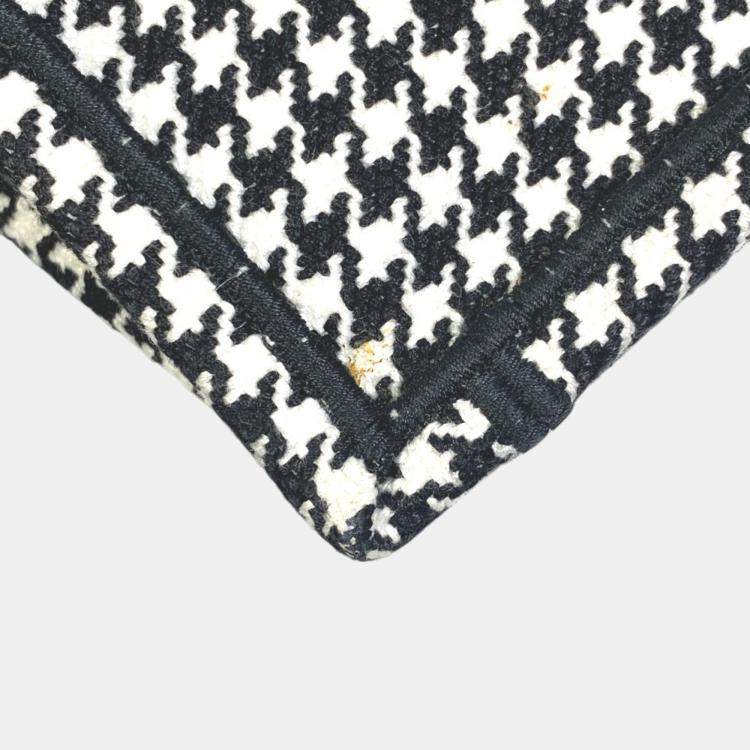 Pre Owned Dior White/Black Houndstooth Book Tote Bag