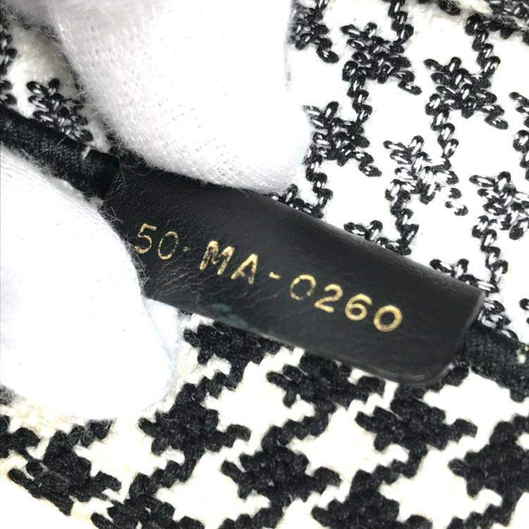 Pre Owned Dior White/Black Houndstooth Book Tote Bag