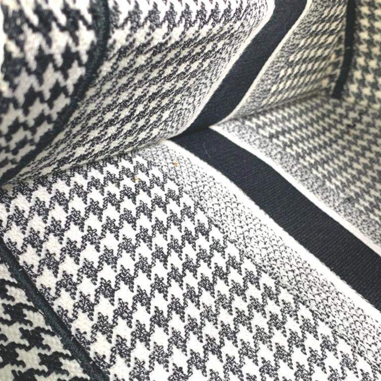 Pre Owned Dior White/Black Houndstooth Book Tote Bag