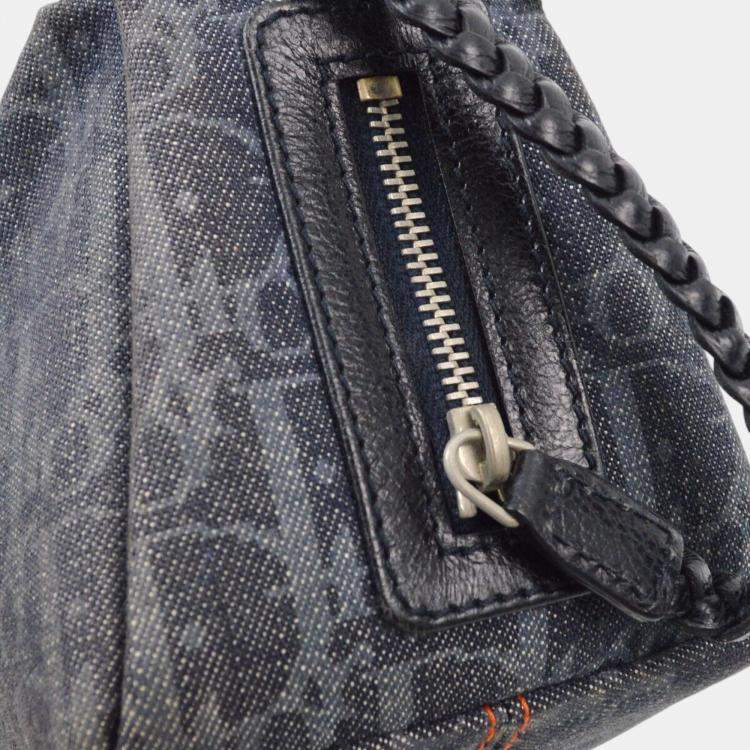 Pre Owned Christian Dior Navy Trotter Flight Shoulder Bag