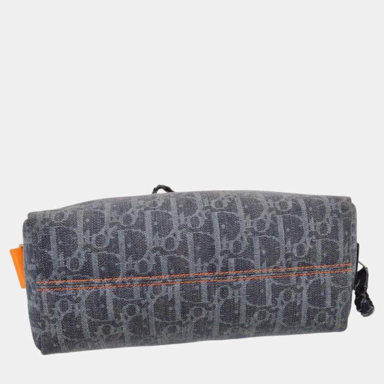 Pre Owned Christian Dior Navy Trotter Flight Shoulder Bag