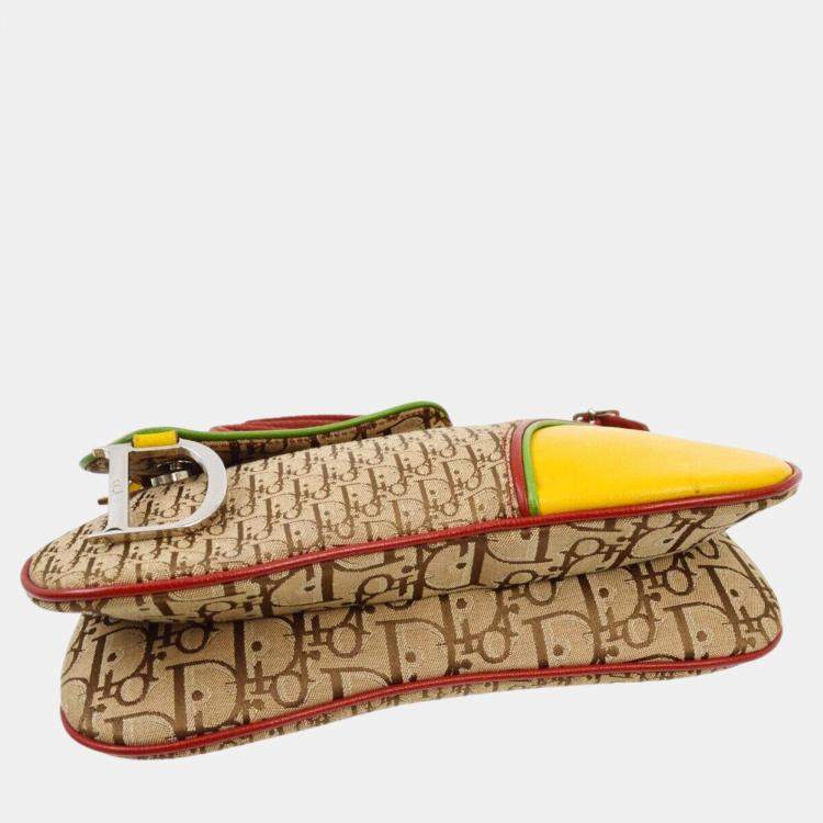 Pre Owned Christian Dior Rasta Trotter Saddle Shoulder Bag
