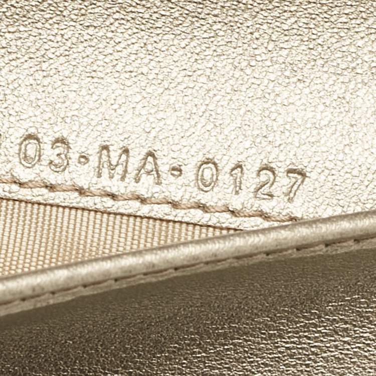 Pre Owned Dior Gold Leather Diorama Trifold Wallet