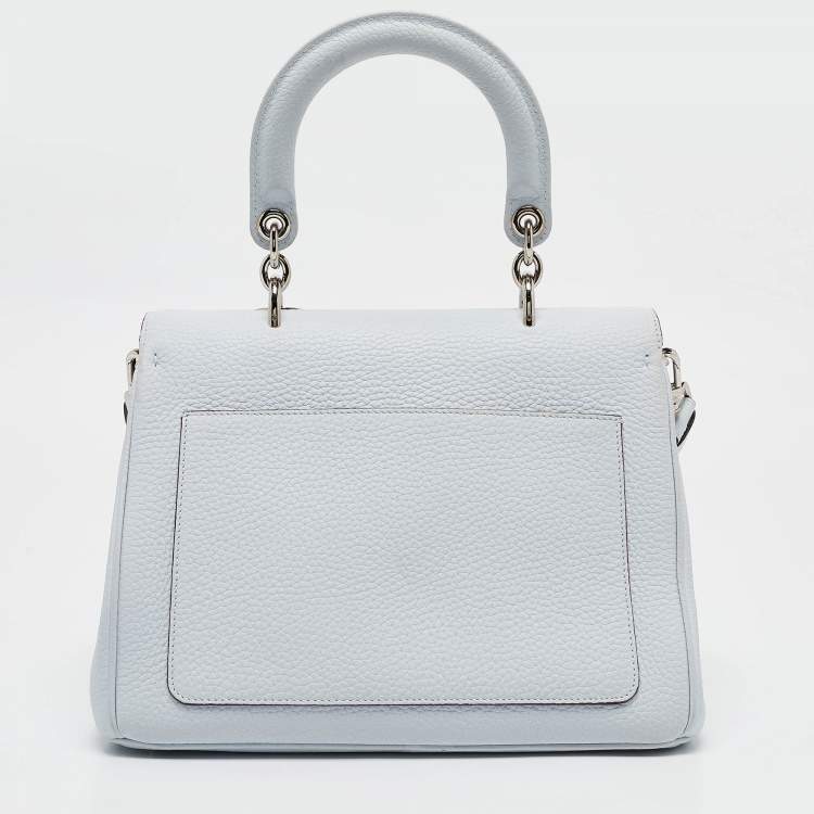 Pre Owned Dior Light Blue Leather Small Be Dior Flap Top Handle Bag