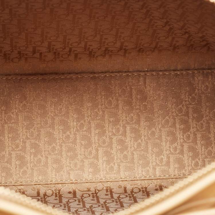 Pre Owned Dior Beige Cannage Patent Leather Large Lady Dior Tote