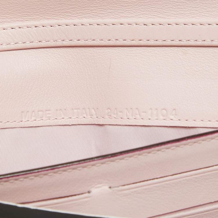 Pre Owned Dior Silver/Bronze Leather Flap Continental Chain Wallet