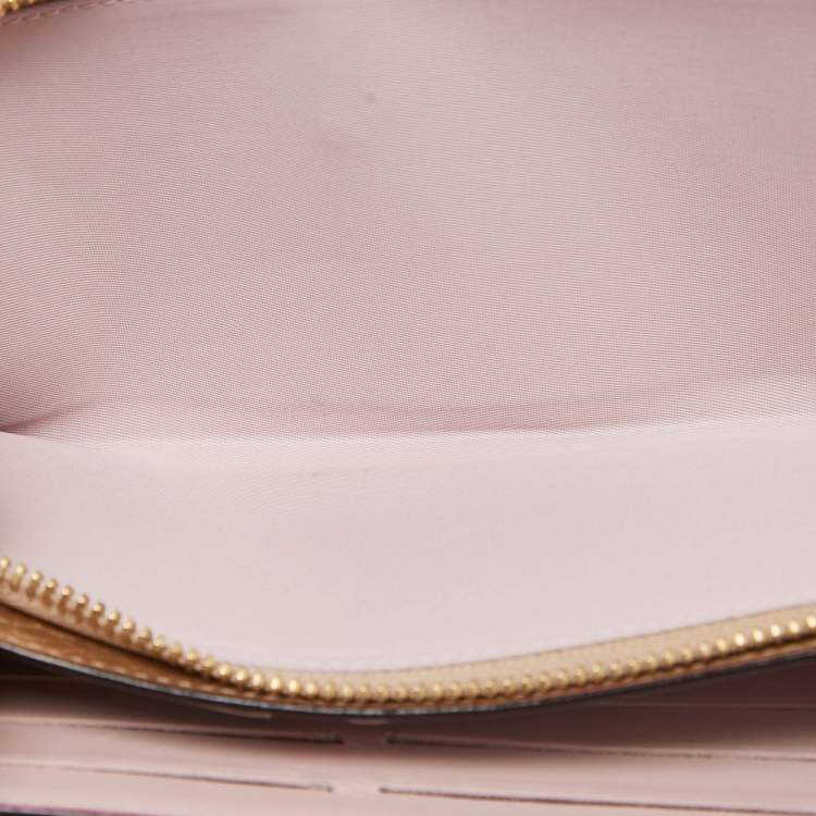 Pre Owned Dior Silver/Bronze Leather Flap Continental Chain Wallet