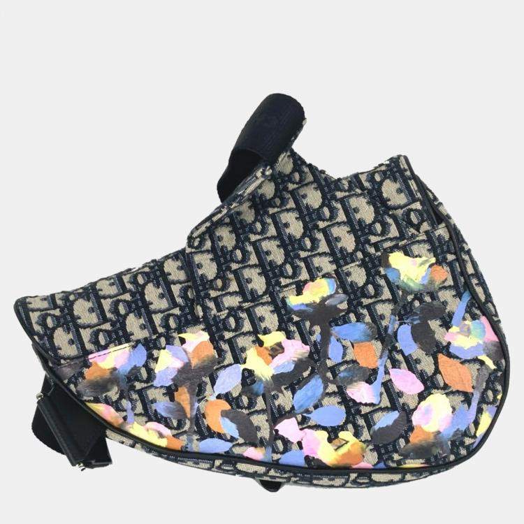 Pre Owned Dior Navy Alex Foxton Oblique Cross Bag Shoulder Bag
