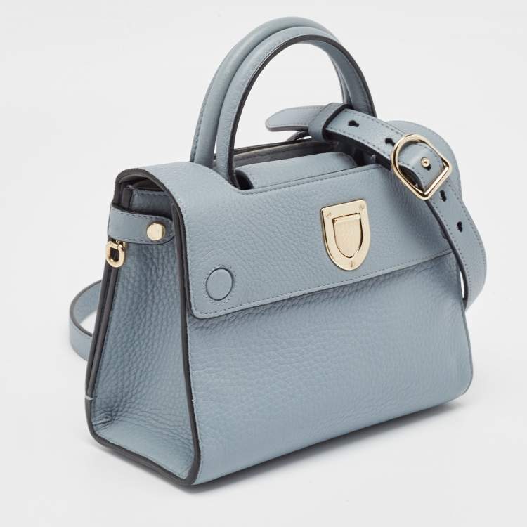 Pre Owned Dior Blue Leather Mini Diorever Tote