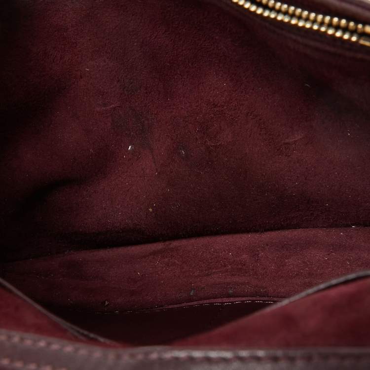 Pre Owned Dior Dark Burgundy Leather Diorama Wallet on Chain