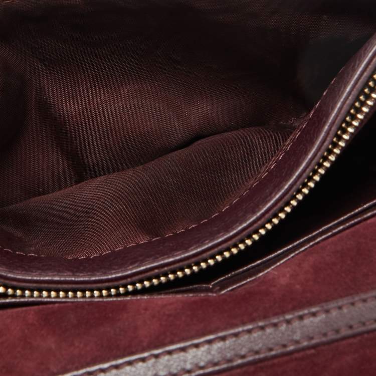 Pre Owned Dior Dark Burgundy Leather Diorama Wallet on Chain