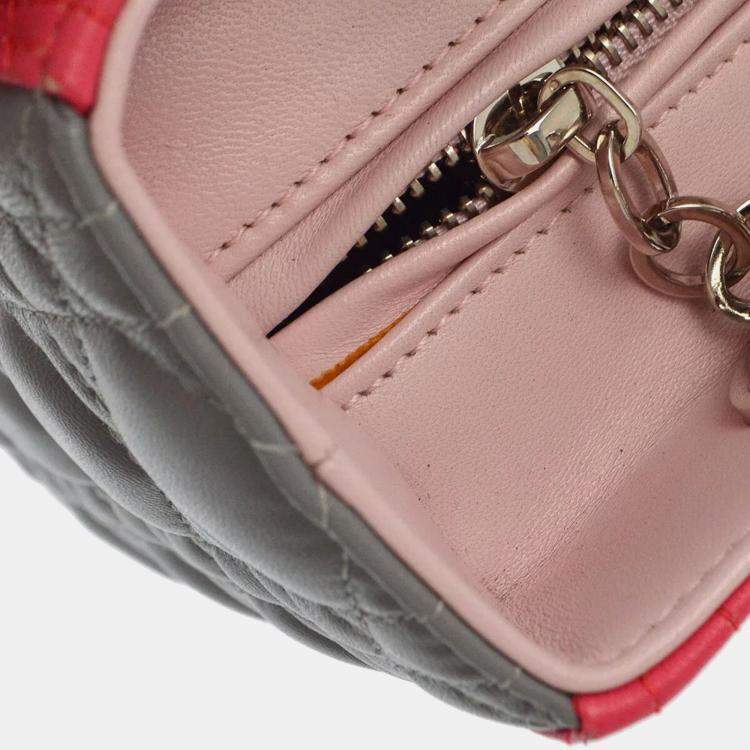 Pre Owned Christian Dior Pink Lambskin Lady Dior Cannage Handbag