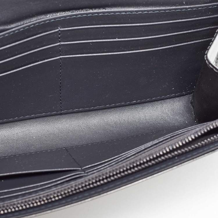 Pre Owned Dior Metallic Patent Leather Micro Cannage Croisiere Wallet on Chain