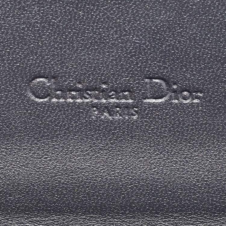 Pre Owned Dior Metallic Patent Leather Micro Cannage Croisiere Wallet on Chain