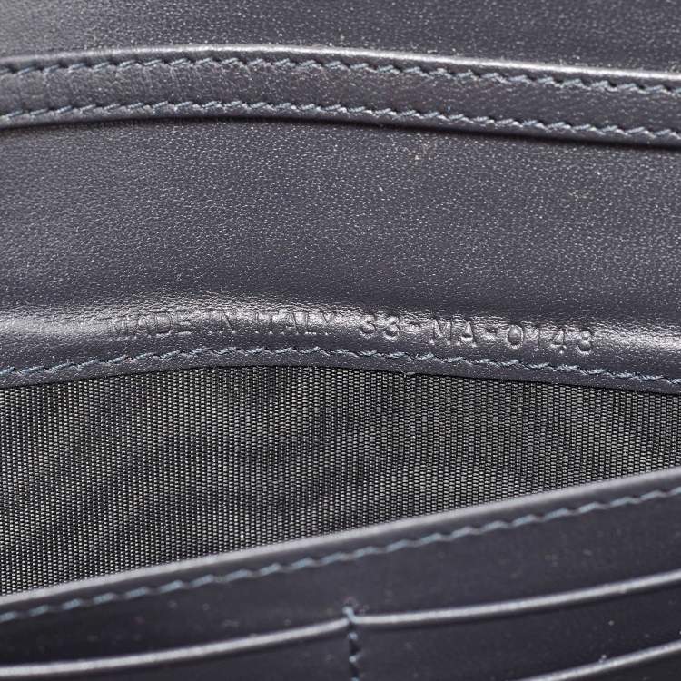 Pre Owned Dior Metallic Patent Leather Micro Cannage Croisiere Wallet on Chain