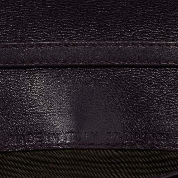 Pre Owned Dior Purple Cannage Patent Leather Lady Dior Wallet On Chain