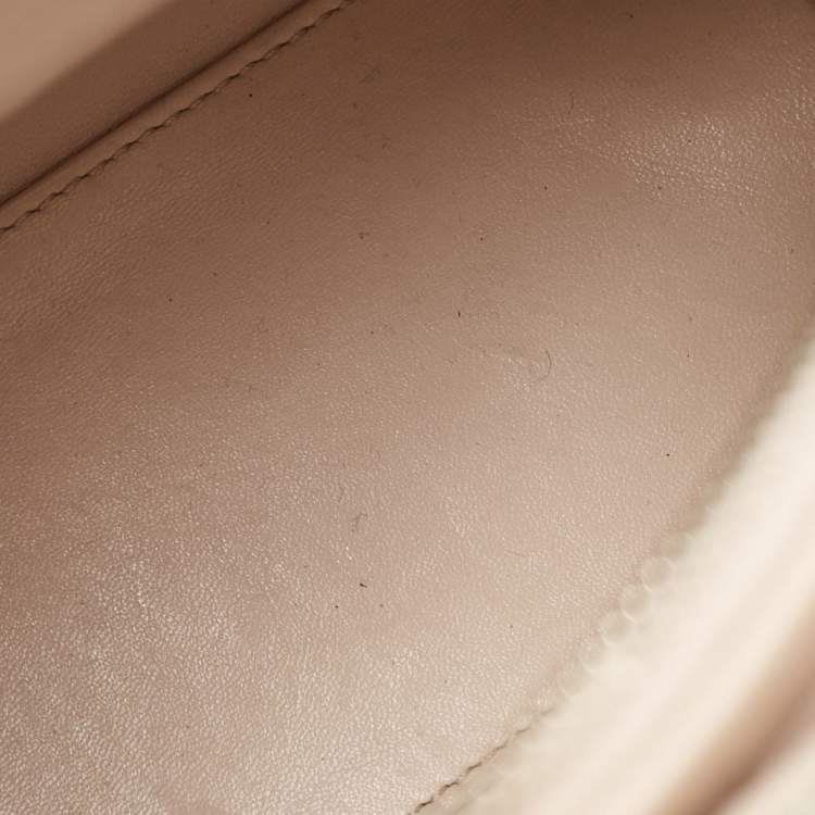 Pre Owned Dior Green/Beige Leather and Tweed Medium Lady Dior Tote