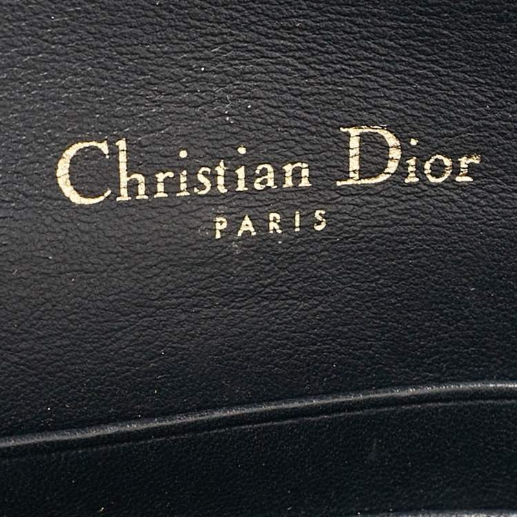 Pre Owned Dior Navy Blue Oblique Canvas and Leather Saddle Belt Pouch