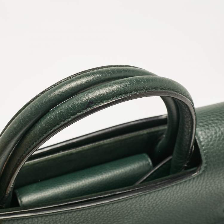 Pre Owned Dior Green Leather Medium Diorever Tote