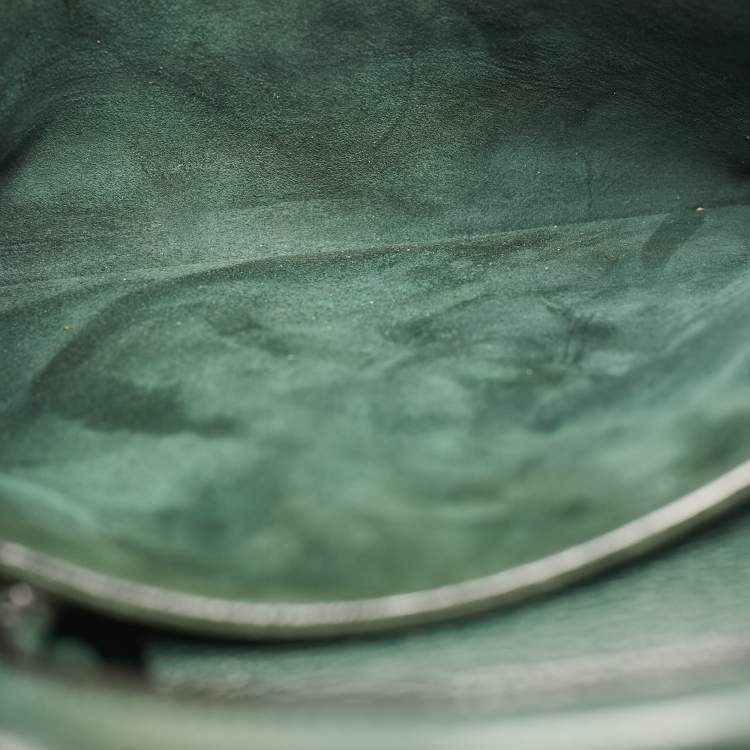 Pre Owned Dior Green Leather Medium Diorever Tote