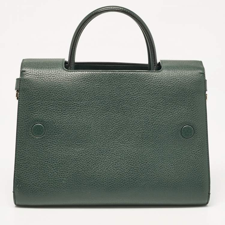 Pre Owned Dior Green Leather Medium Diorever Tote