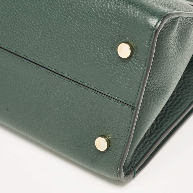 Pre Owned Dior Green Leather Medium Diorever Tote