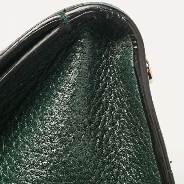 Pre Owned Dior Green Leather Medium Diorever Tote