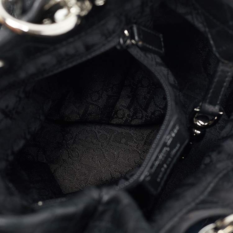 Pre Owned Dior Black Cannage Quilted Leather Soft Lady Dior Tote