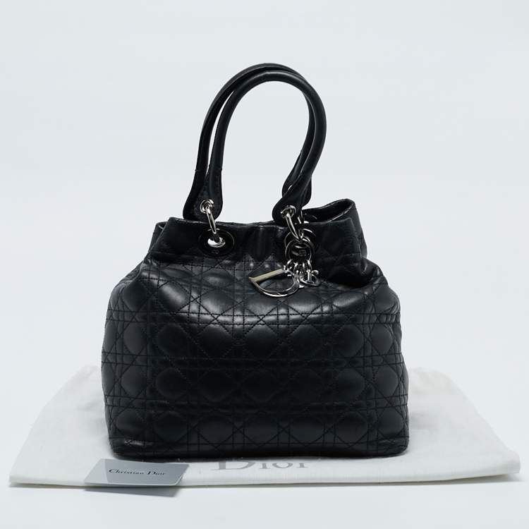 Pre Owned Dior Black Cannage Quilted Leather Soft Lady Dior Tote
