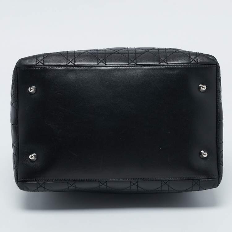 Pre Owned Dior Black Cannage Quilted Leather Soft Lady Dior Tote