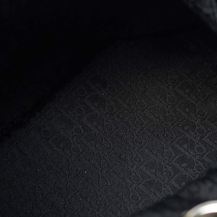 Pre Owned Dior Black Cannage Quilted Leather Soft Lady Dior Tote