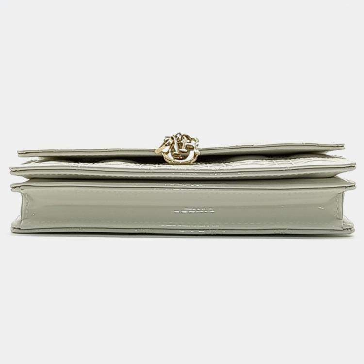 Pre Owned Dior White Patent Leather Patent My Mini Bag