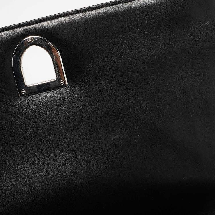 Pre Owned Dior Black Leather Large Diorama Flap Shoulder Bag