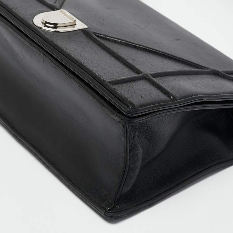 Pre Owned Dior Black Leather Large Diorama Flap Shoulder Bag
