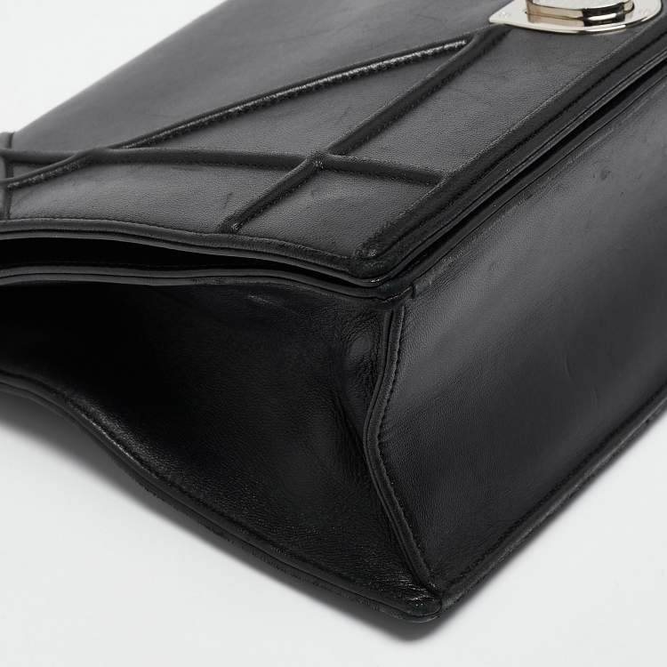 Pre Owned Dior Black Leather Large Diorama Flap Shoulder Bag