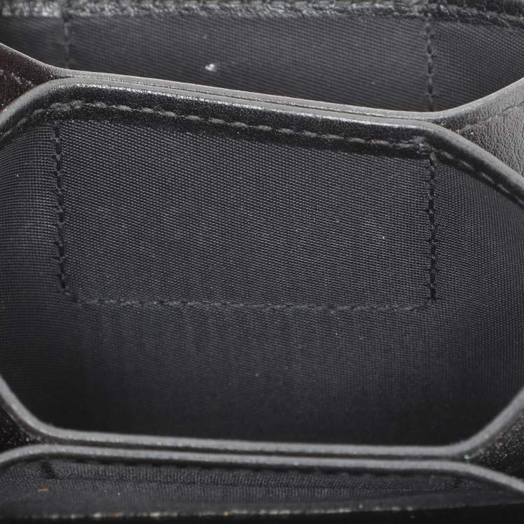 Pre Owned Dior Black Cannage Patent Leather Lady Dior 5 Gusset Card Holder