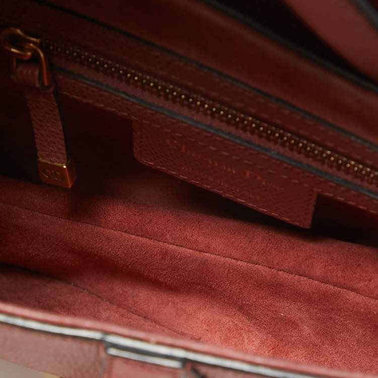 Pre Owned Dior Pink Leather Saddle Bag