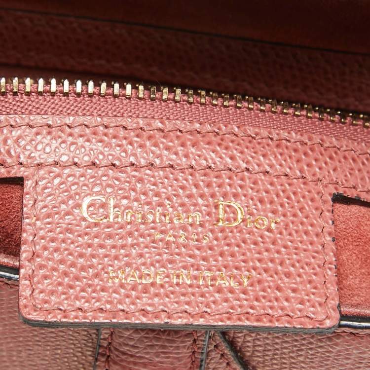 Pre Owned Dior Pink Leather Saddle Bag