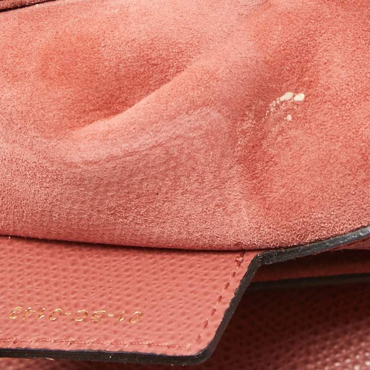 Pre Owned Dior Pink Leather Saddle Bag