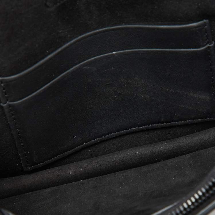 Pre Owned Dior Black Leather Saddle Flap Belt Bag