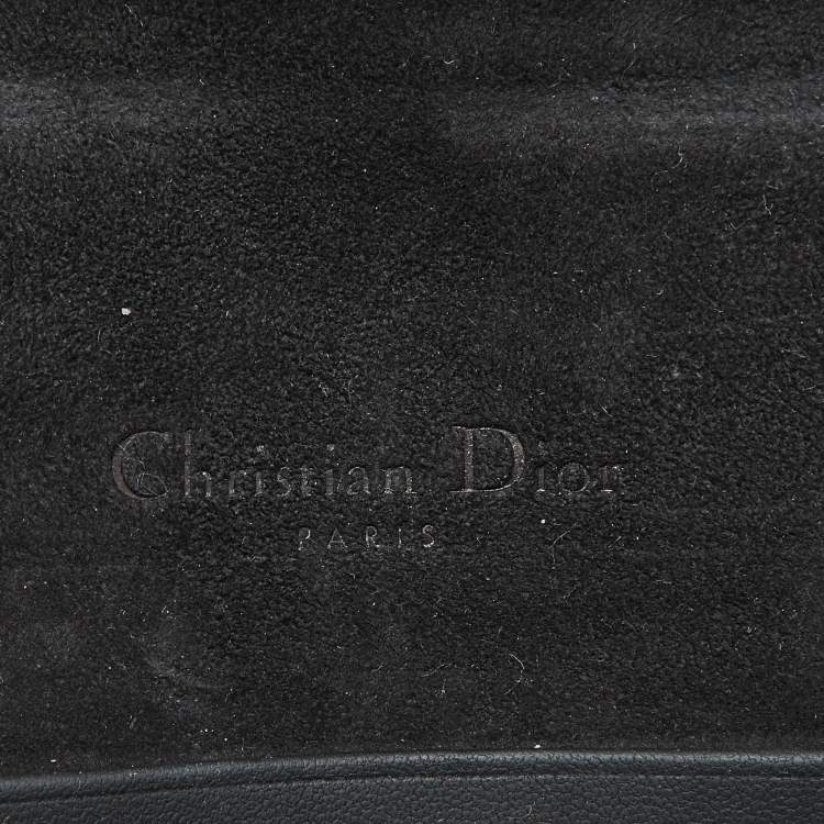 Pre Owned Dior Black Leather Saddle Flap Belt Bag