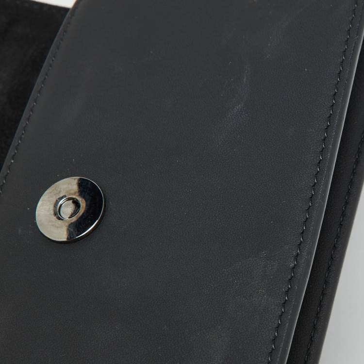 Pre Owned Dior Black Leather Saddle Flap Belt Bag