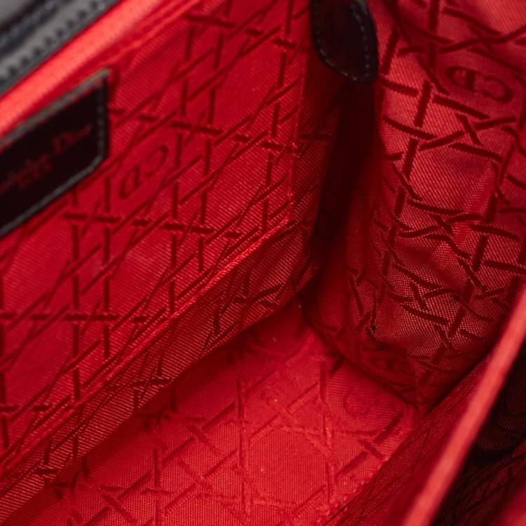 Pre Owned Dior Black Patent Leather Flap Tote
