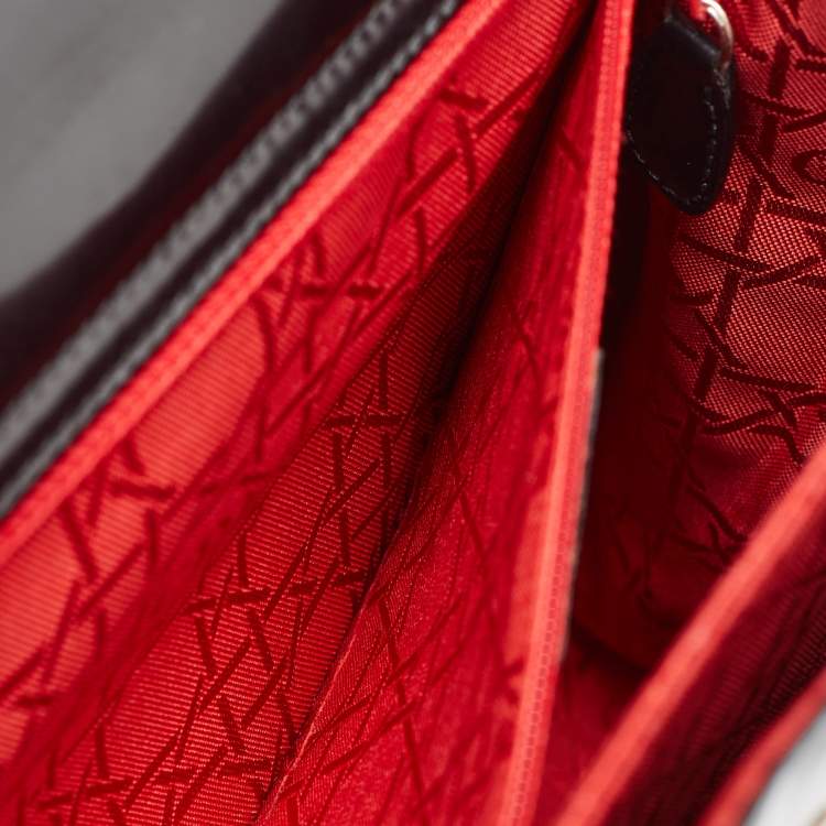 Pre Owned Dior Black Patent Leather Flap Tote
