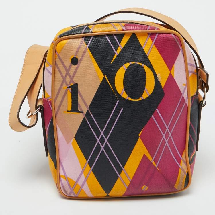 Pre Owned Dior Multicolor Graphic Printed Fabric and Leather Shoulder Bag