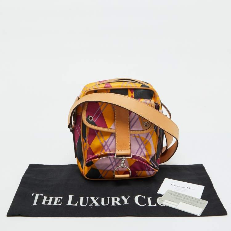 Pre Owned Dior Multicolor Graphic Printed Fabric and Leather Shoulder Bag