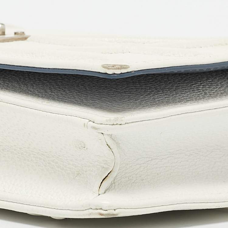 Pre Owned Dior White Cannage Leather Diorama Wallet On Chain