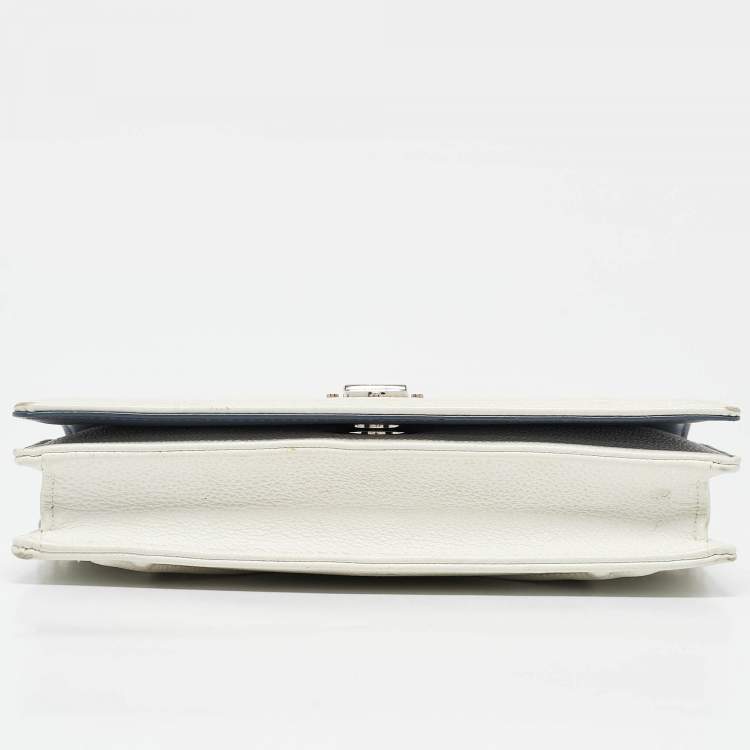 Pre Owned Dior White Cannage Leather Diorama Wallet On Chain