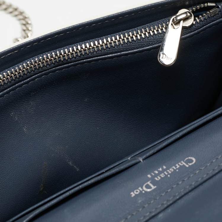 Pre Owned Dior White Cannage Leather Diorama Wallet On Chain